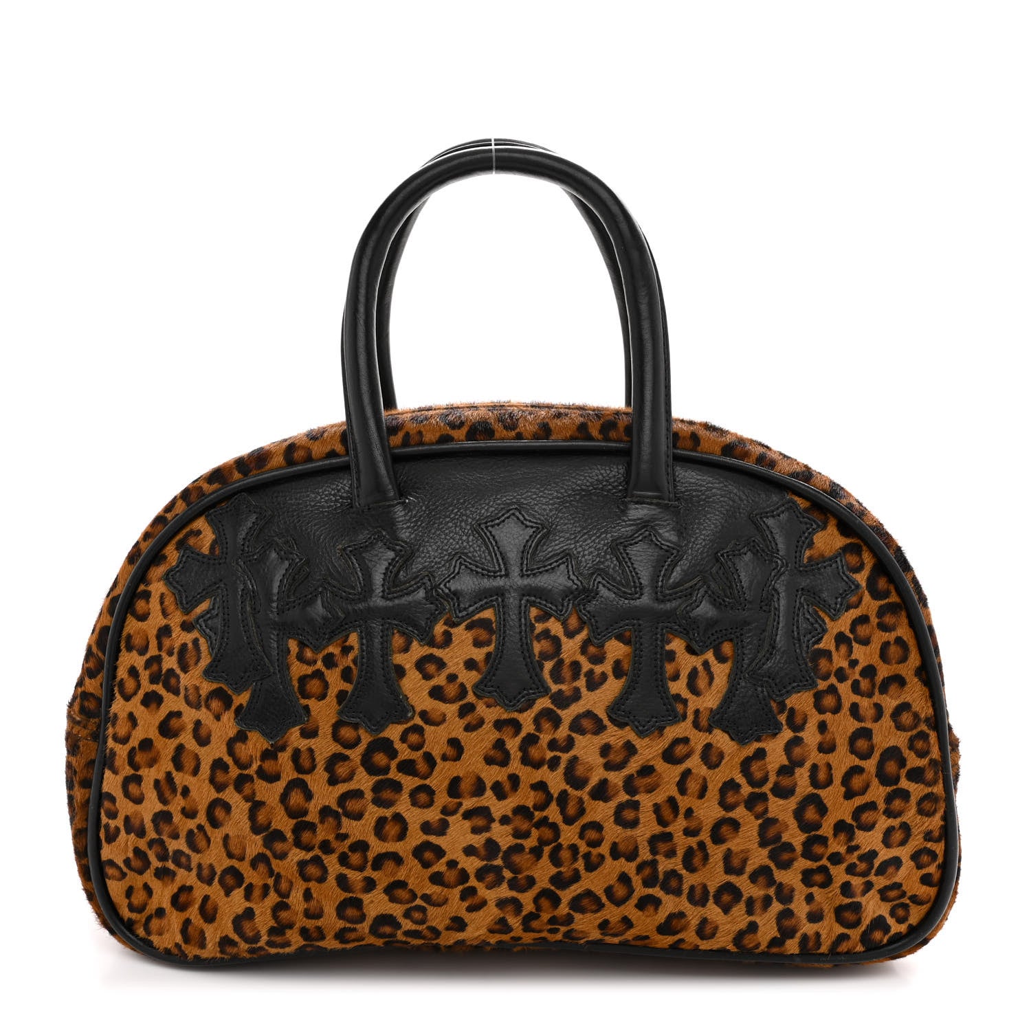 Chrome Hearts Leopard Print Hair Cross Patch Duffle Bag Black 1 of 9