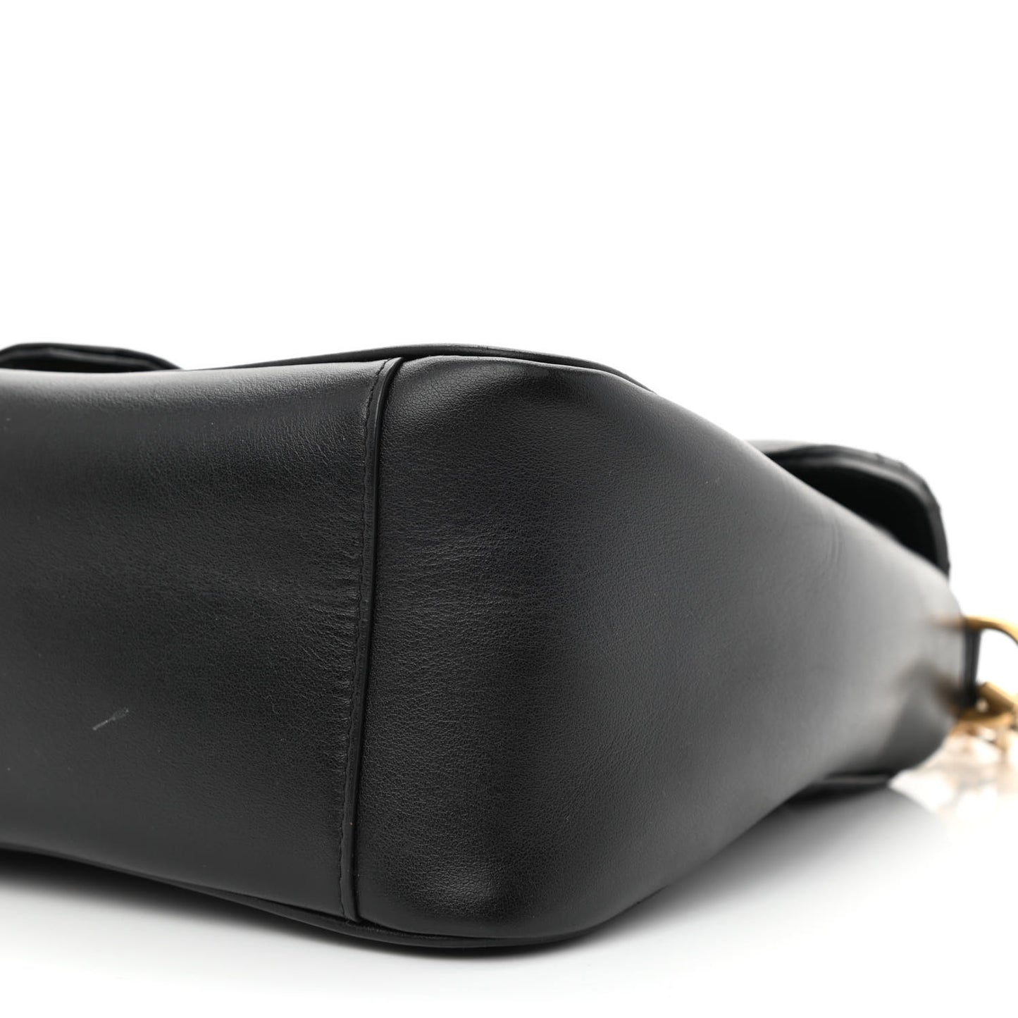 Calfskin Matelasse Small GG Marmont Top Handle Shoulder Bag Black