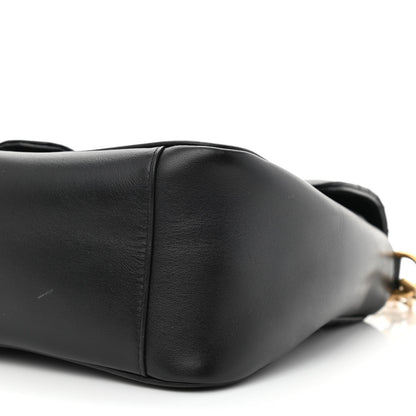 Gucci Calfskin Matelasse Small GG Marmont Top Handle Shoulder Bag Black 10 of 14