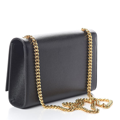 Saint Laurent Grain De Poudre Small Monogram Kate Satchel Black 3 of 9