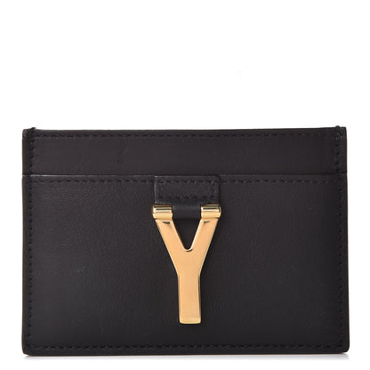 Saint Laurent Calfskin Classic Y Card Case Black 1 of 9