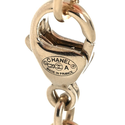 Chanel Pearl Crystal CC Round Pendant Long Necklace Gold Pearly White Black 5 of 5