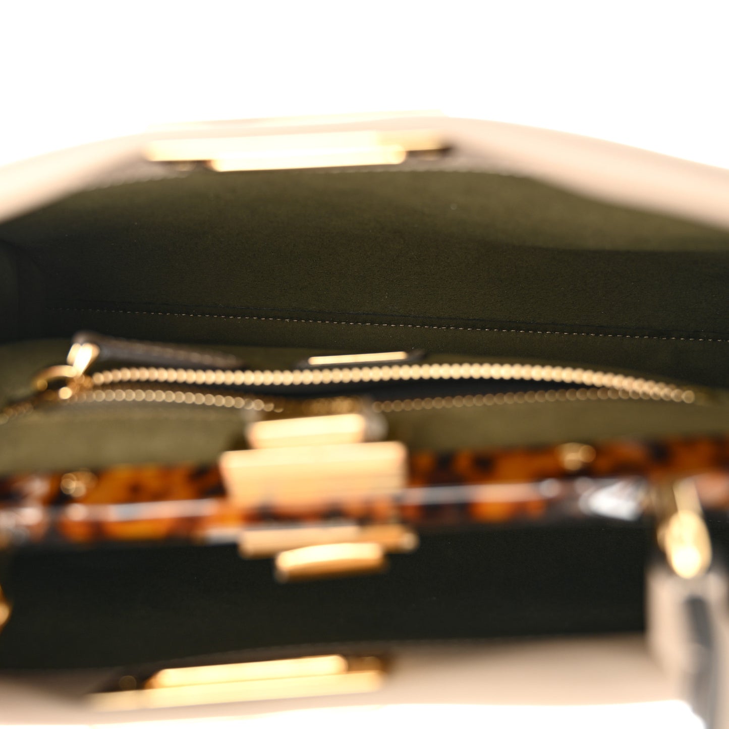 Vitello Seta Plexiglass Tortoise Medium Peekaboo Iconic Satchel Tortora