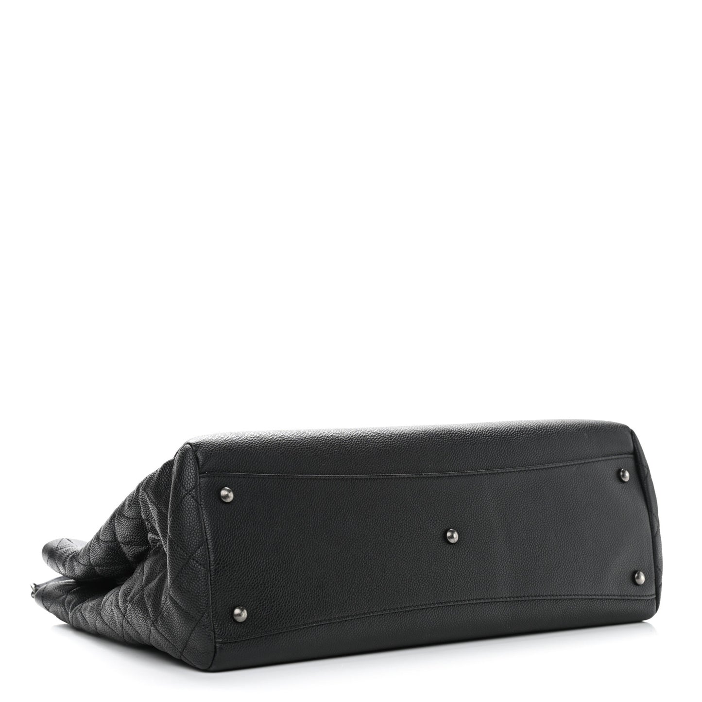 Caviar Lambskin Quilted Large Coco Break Shopping Bag Black