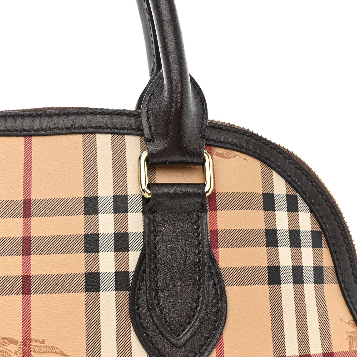 Burberry Haymarket Check Small Orchard Bowling Bag Chocolate 12 of 14