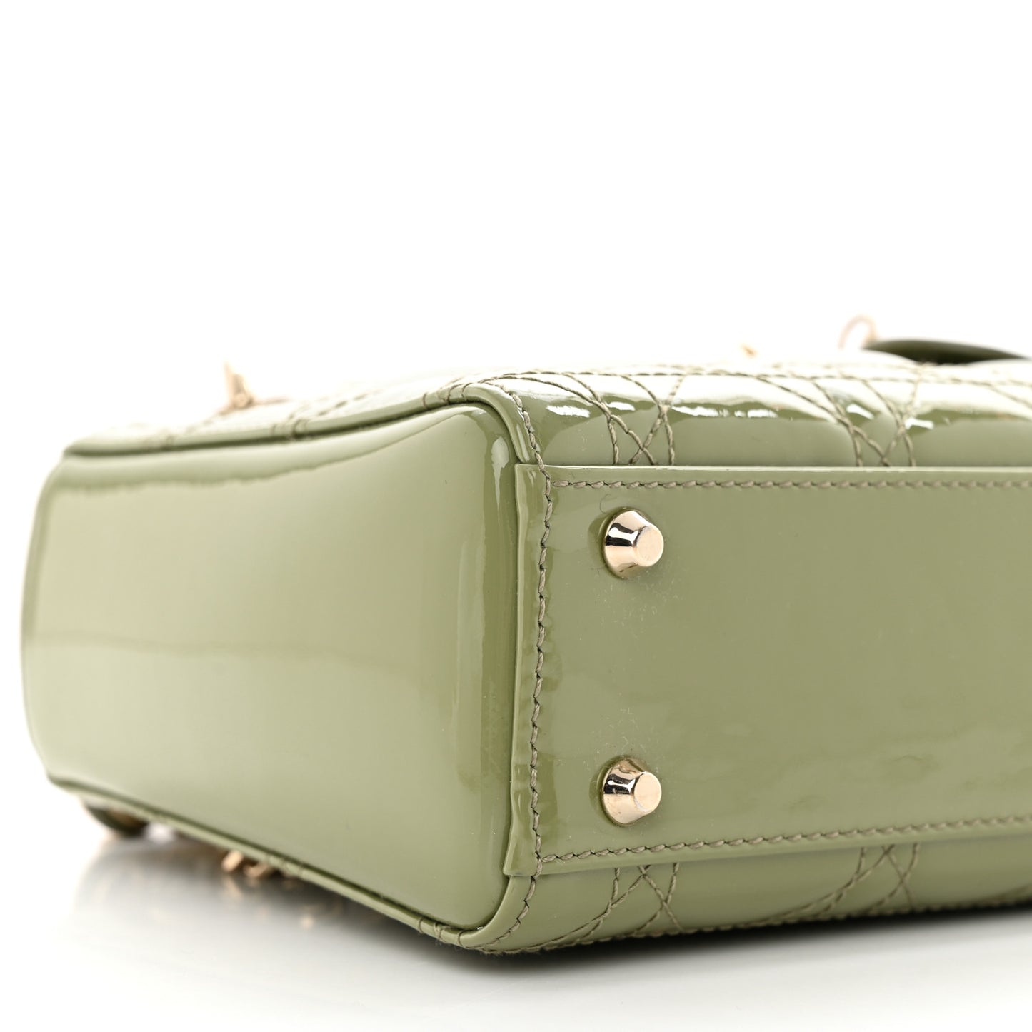 Patent Cannage Mini Lady Dior Dusty Jade