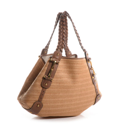 Gucci Straw Medium Pelham Shoulder Bag Brown 3 of 7