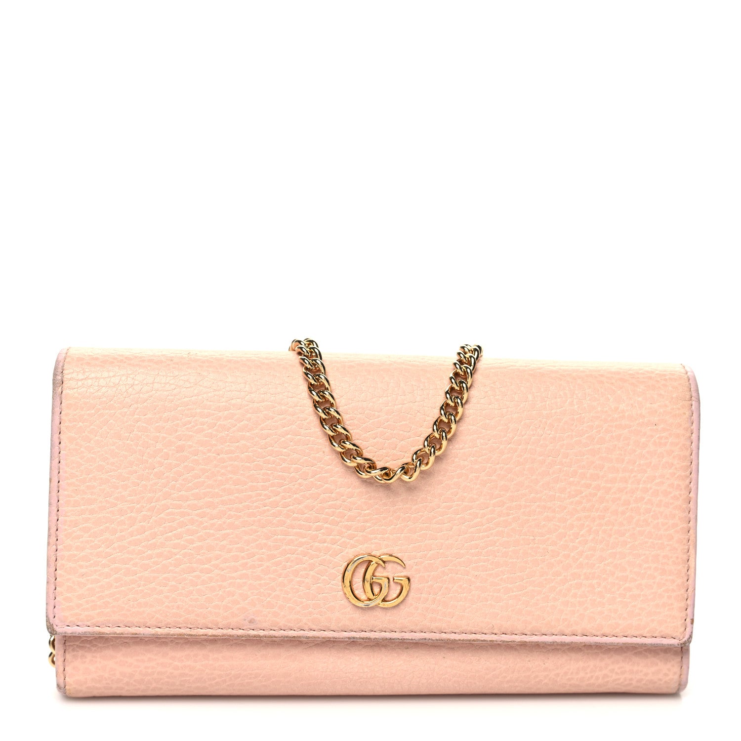 Gucci Dollar Calfskin Petite GG Marmont Wallet Chain Perfect Pink 1 of 17