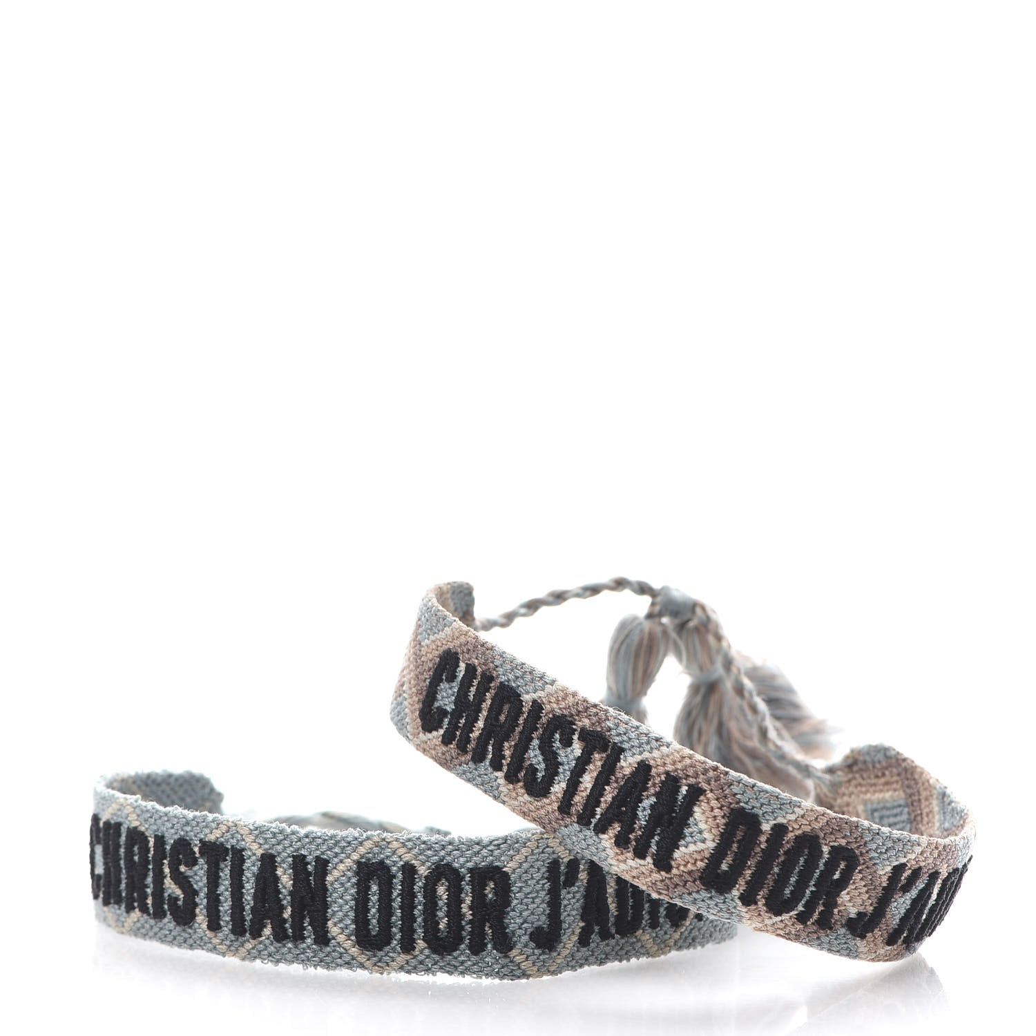 Christian Dior Woven Cotton J'Adior Friendship Bracelet Set Blue Nude 1 of 5