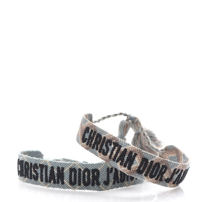 Christian Dior Woven Cotton J'Adior Friendship Bracelet Set Blue Nude 1 of 5