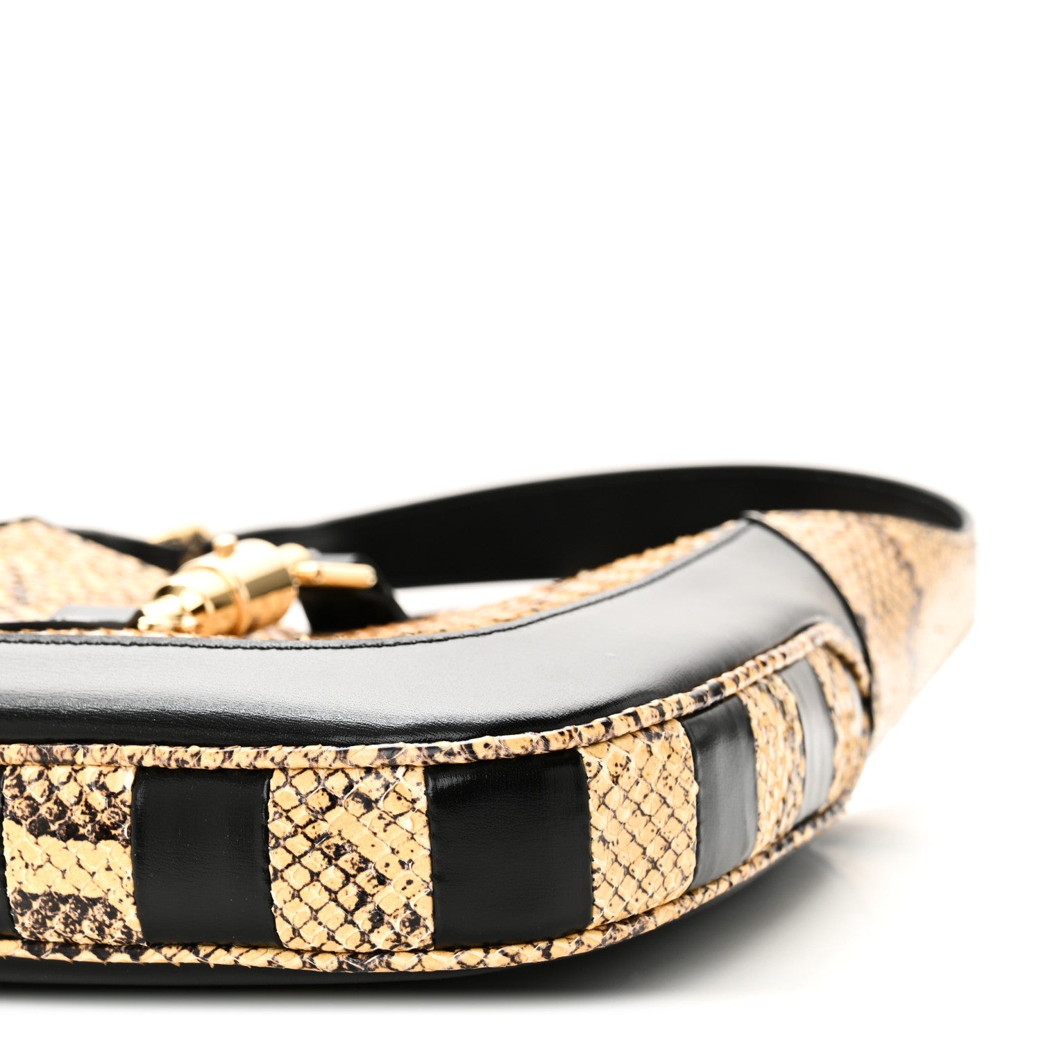 Gucci Snakeskin Calfskin Small Jackie 1961 Hobo Beige Black 10 of 10