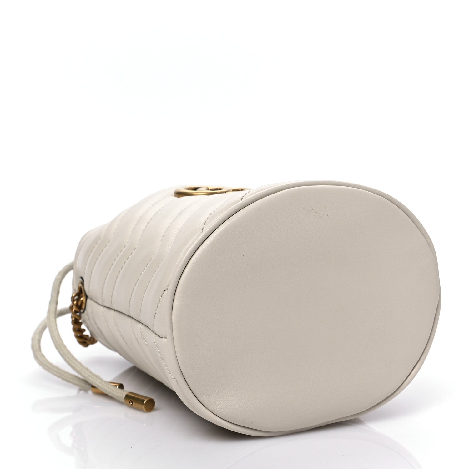 Gucci Calfskin Matelasse Mini GG Marmont 2.0 Bucket Bag White 4 of 8