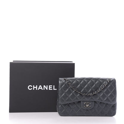 Chanel Metallic Caviar Quilted Jumbo Double Flap Dark Grey 11 of 11