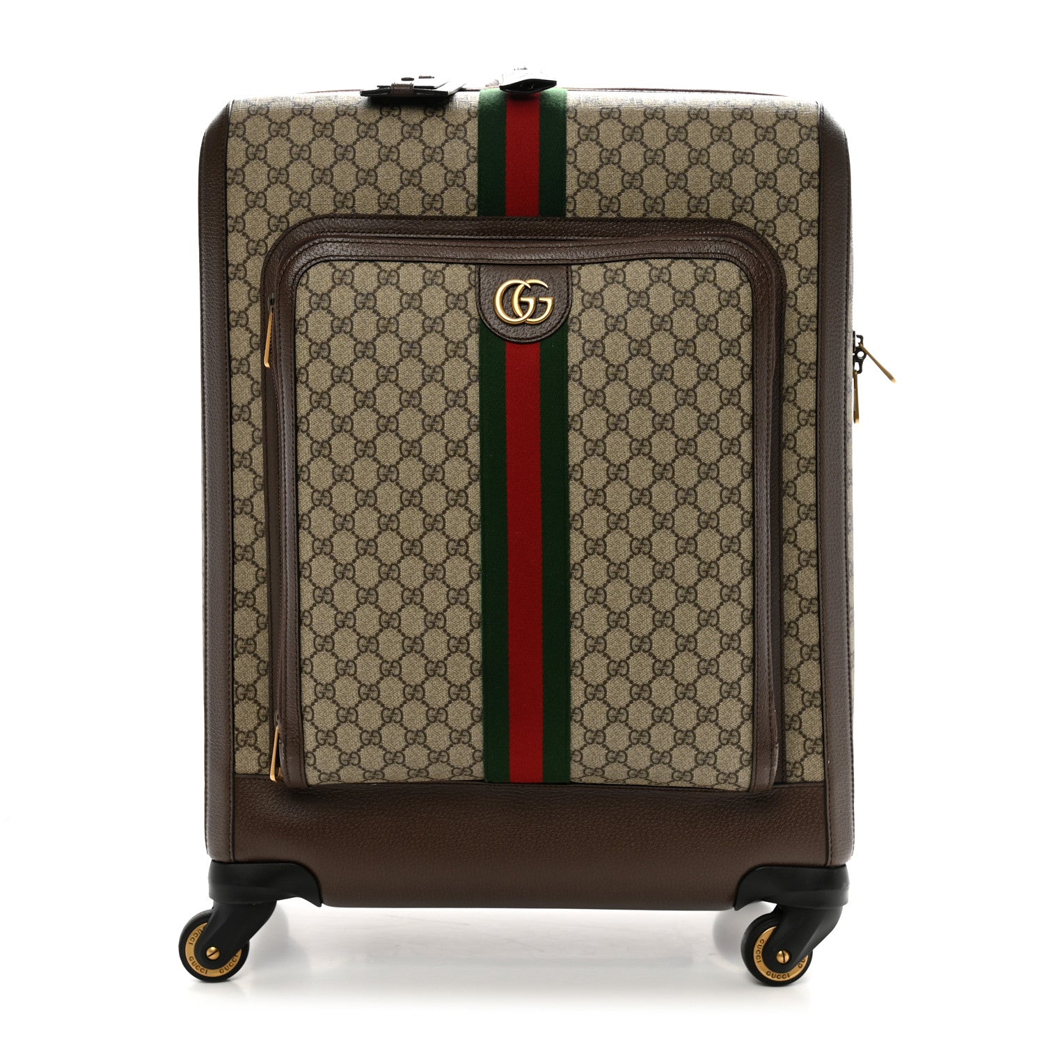 Gucci GG Supreme Monogram Web Medium Savoy Trolley Beige Ebony 1 of 9
