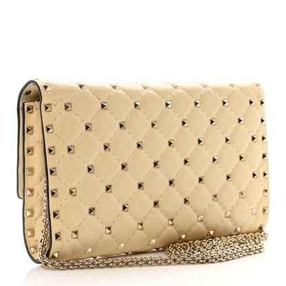 Valentino Garavani Nappa Rockstud Spike Wallet on Chain Light Ivory 3 of 12
