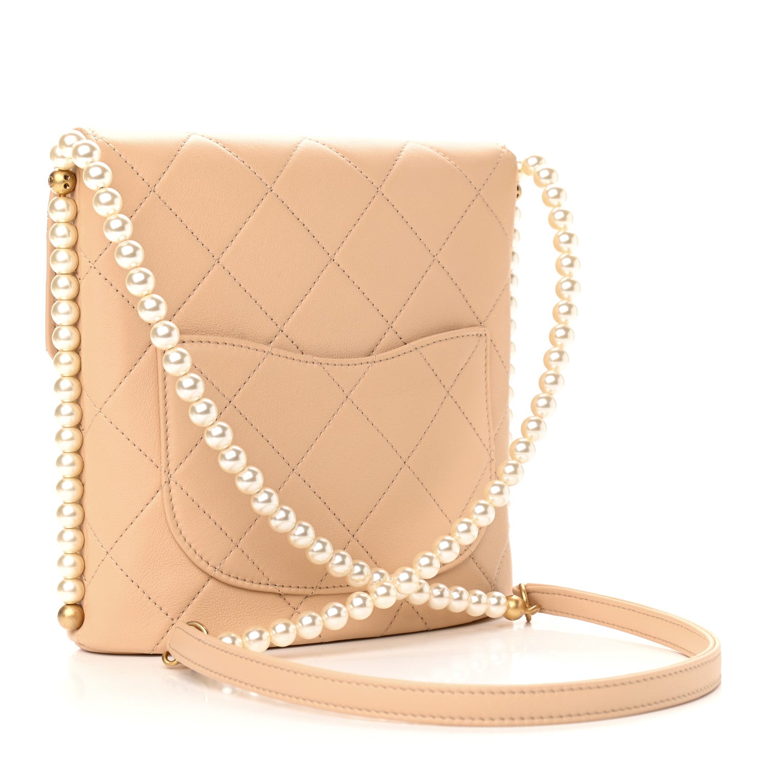 Chanel Calfskin Quilted Pearl Small Hobo Bag Beige 3 of 9