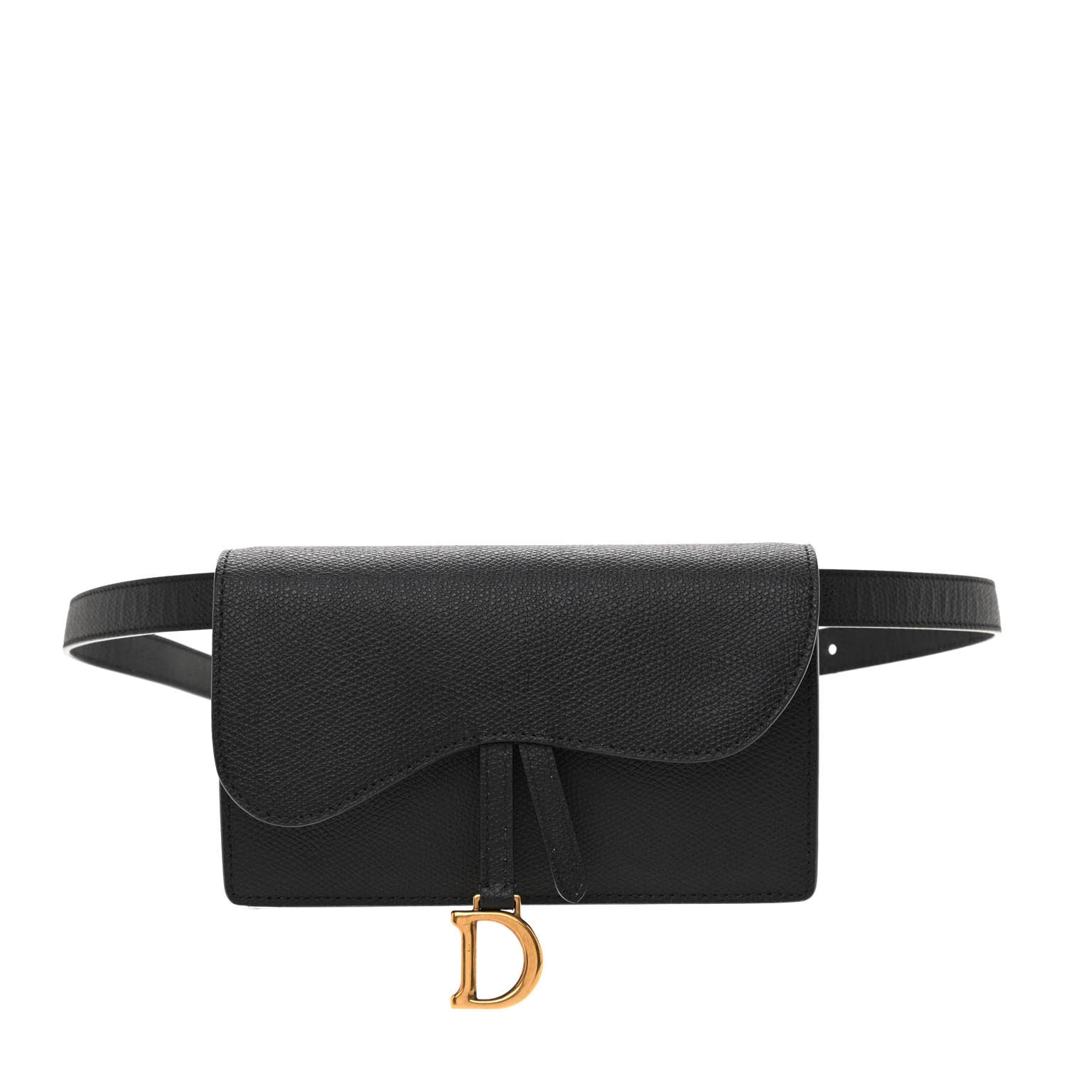 Christian Dior Grained Calfskin Saddle Belt Bag Black 1 of 11