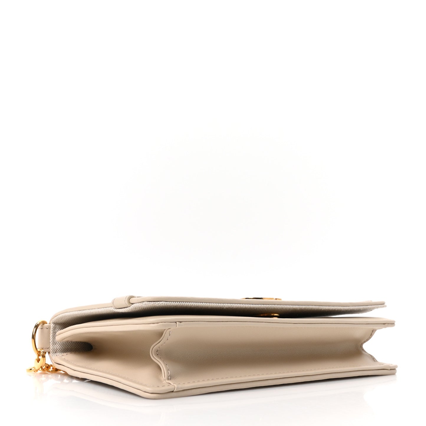 Oblique Chambray 30 Montaigne Cigale Pouch With Chain Blue Light Biscuit