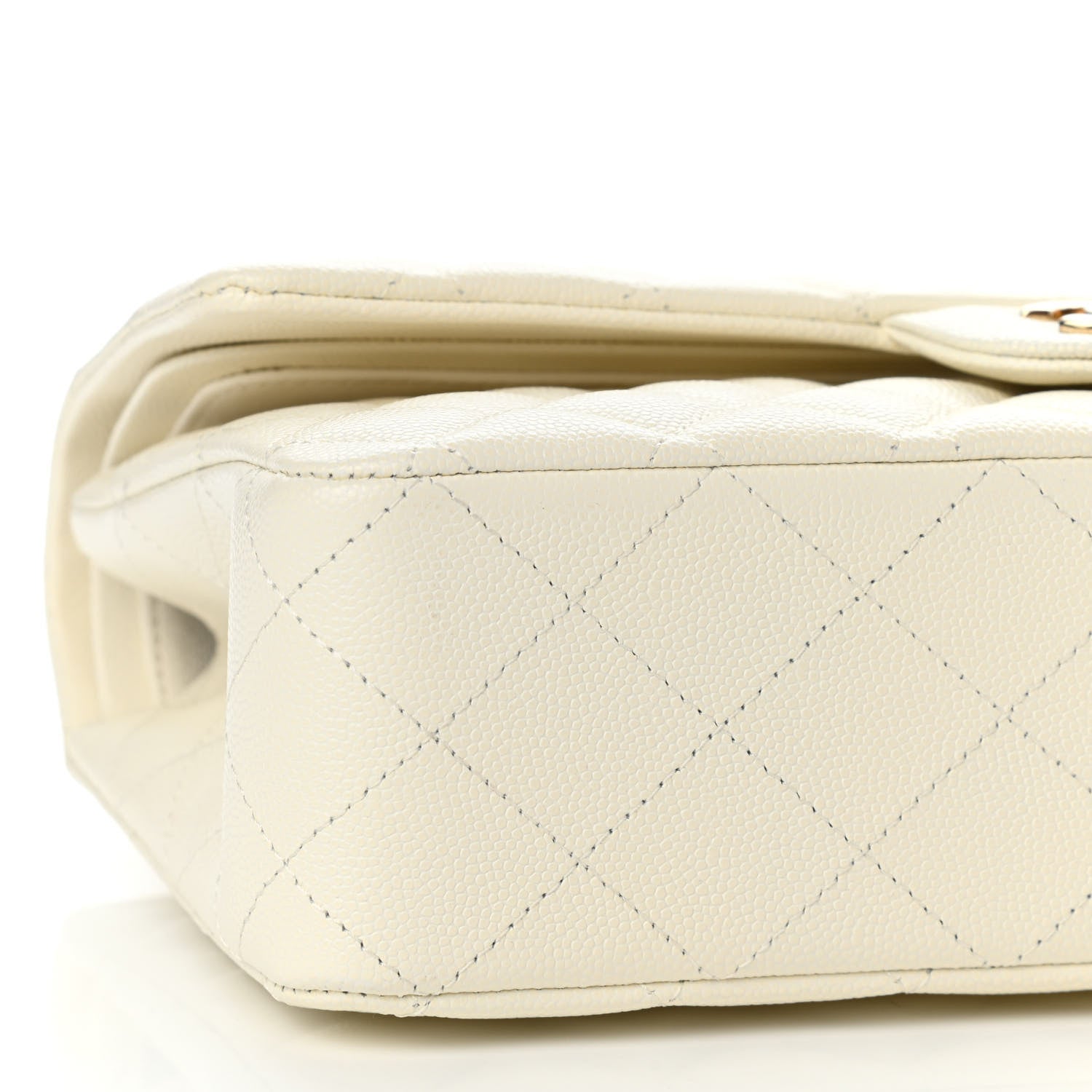 Chanel Caviar Quilted Medium Double Flap White 9 of 11