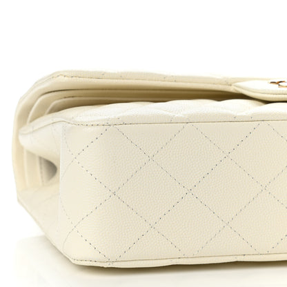 Chanel Caviar Quilted Medium Double Flap White 9 of 11