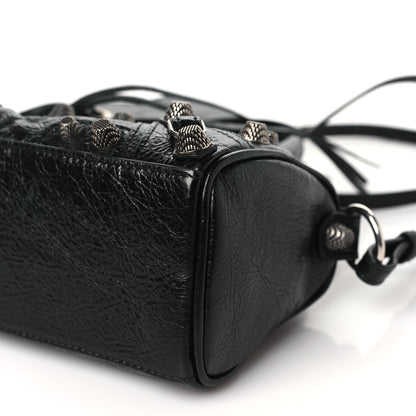 Balenciaga Agneau Arena Crystal Neo Nano Cagole Handbag Black 11 of 12