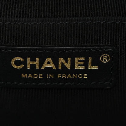 Chanel Calfskin Quilted Small CC Chain Accordion Tote Black 6 of 10
