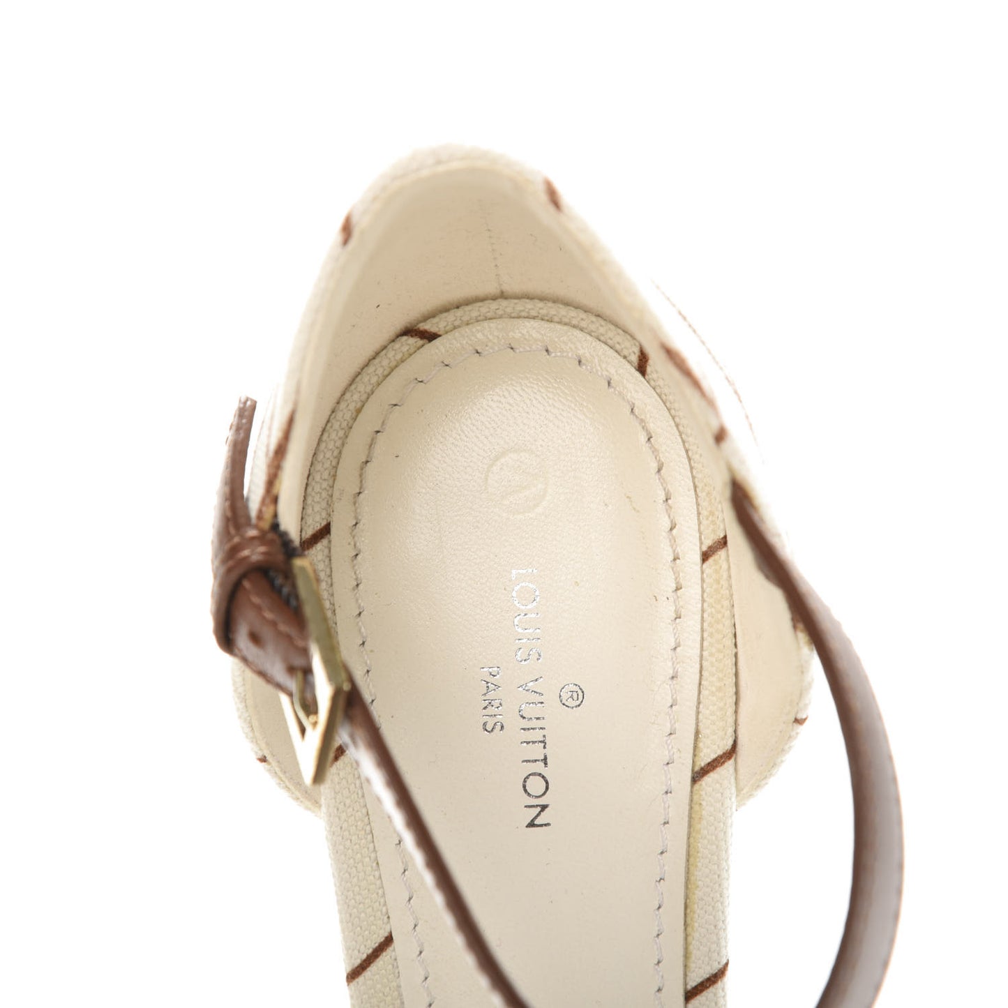 Toile Malletage Blossom Wedge Sandal 36.5 Natural