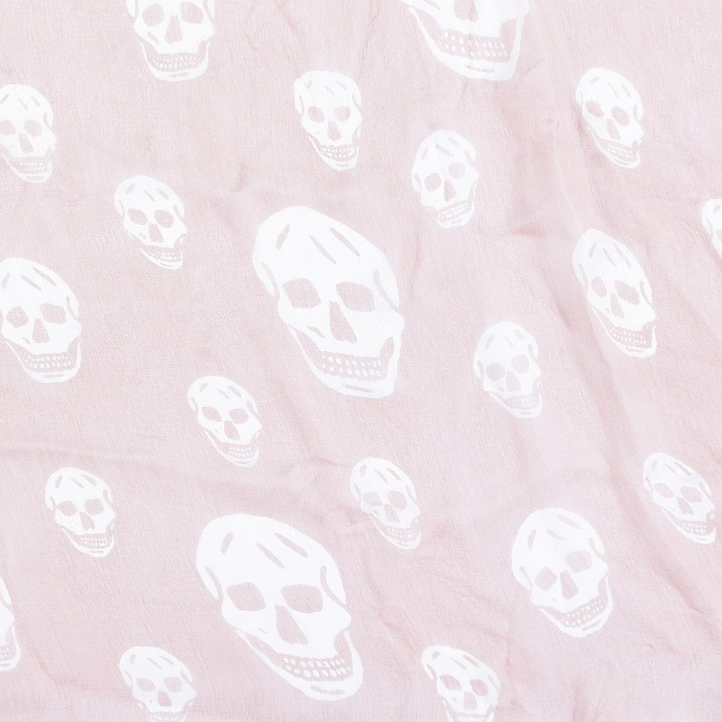 Silk Chiffon Skull Scarf Beige Pink