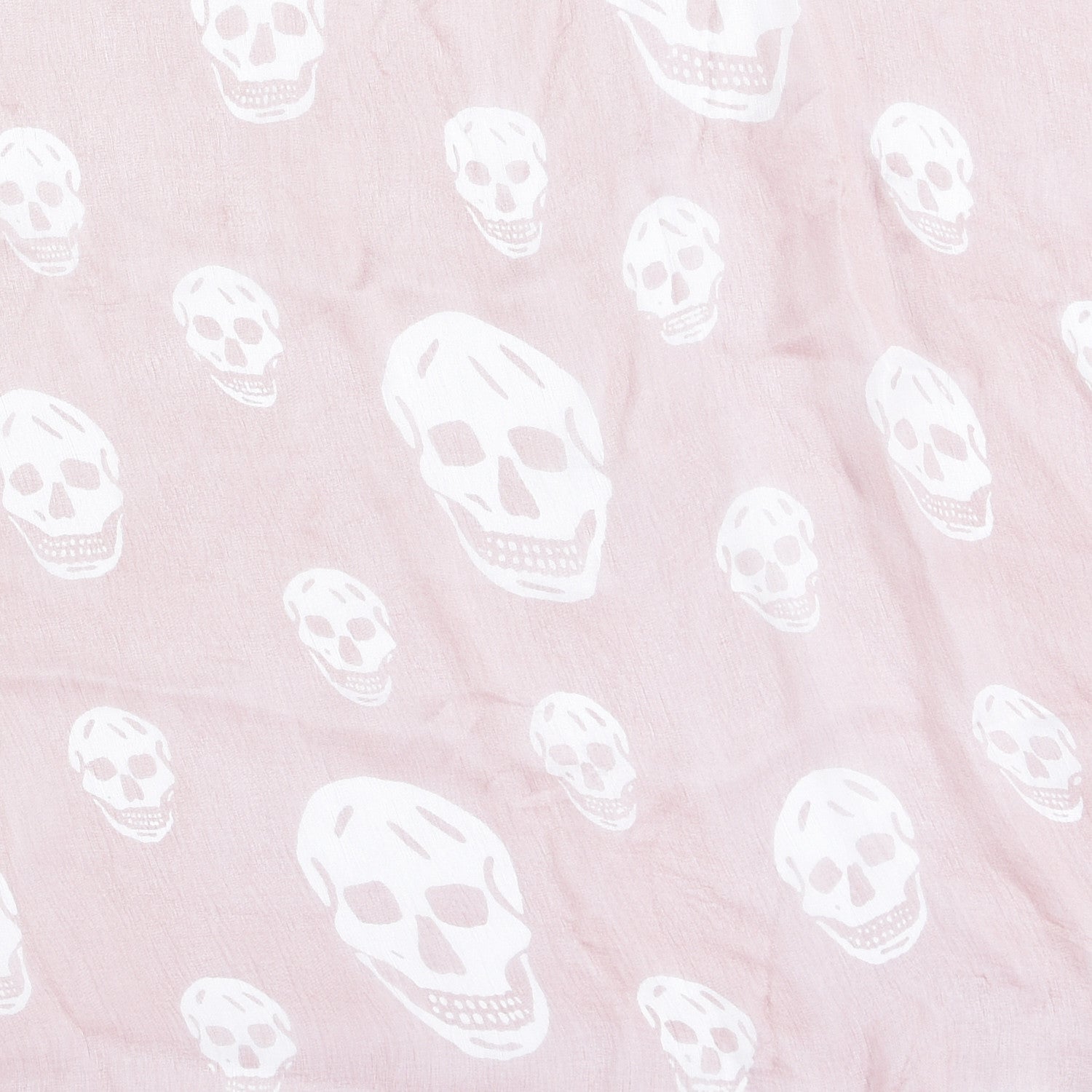 Alexander McQueen Silk Chiffon Skull Scarf Beige Pink 3 of 3