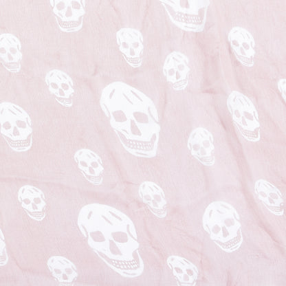 Alexander McQueen Silk Chiffon Skull Scarf Beige Pink 3 of 3