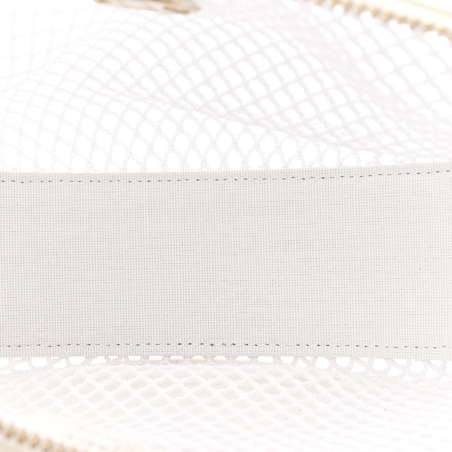 Mesh Shiny Lambskin Chain Hobo White