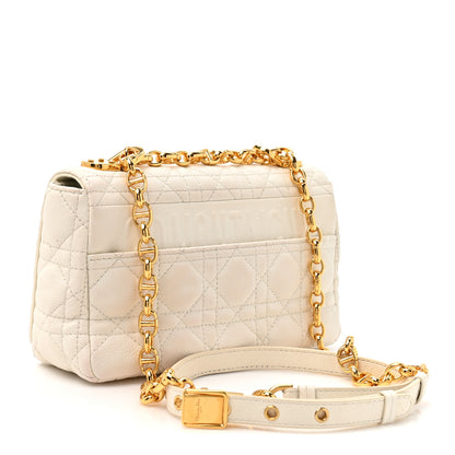 Christian Dior Grained Calfskin Cannage Small Caro Bag White 3 of 14