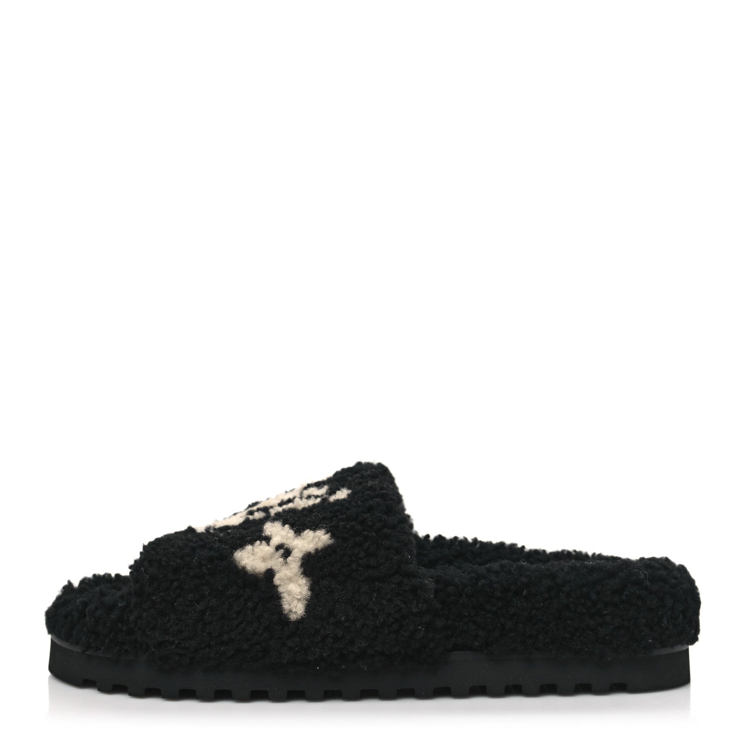 Louis Vuitton Shearling Monogram Giant Paseo Flat Comfort Mule 40 Black 1 of 8