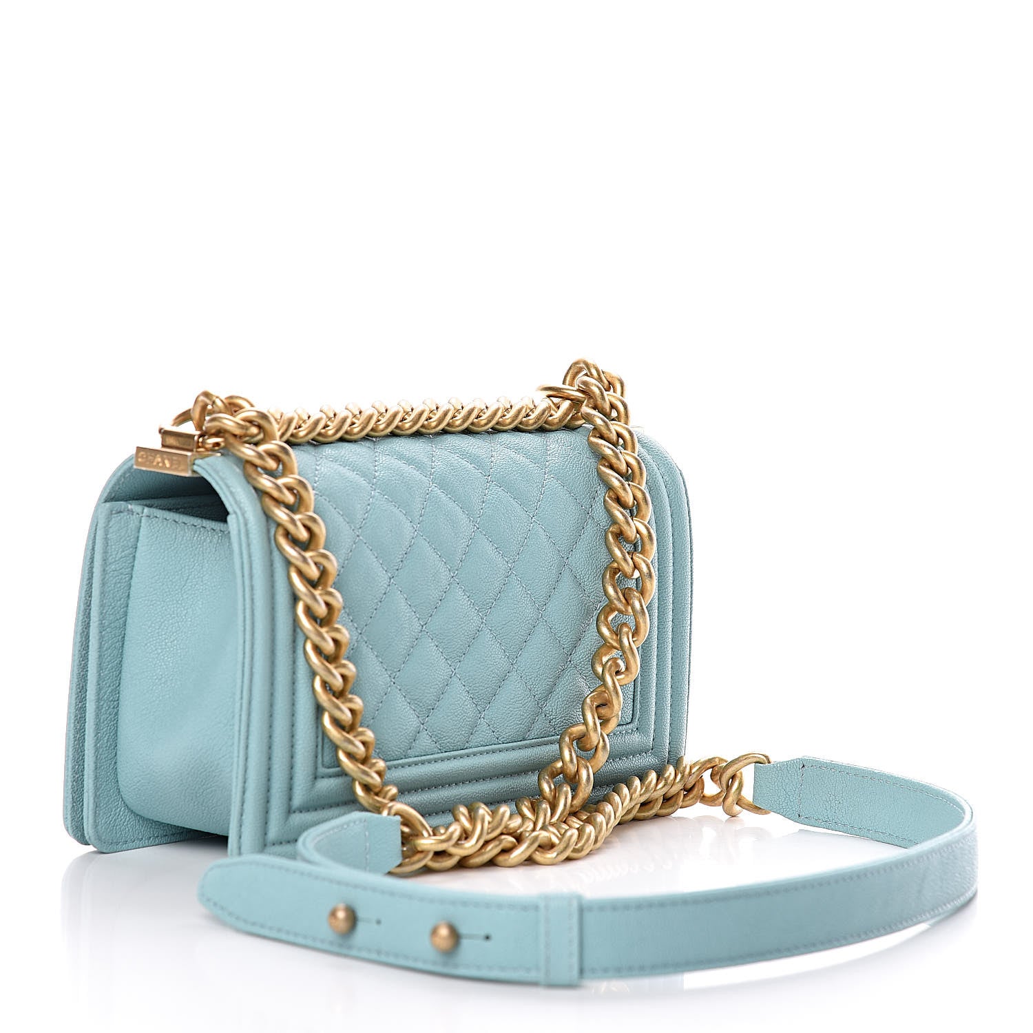 Chanel Caviar Quilted Small Boy Flap Light Blue 3 of 10