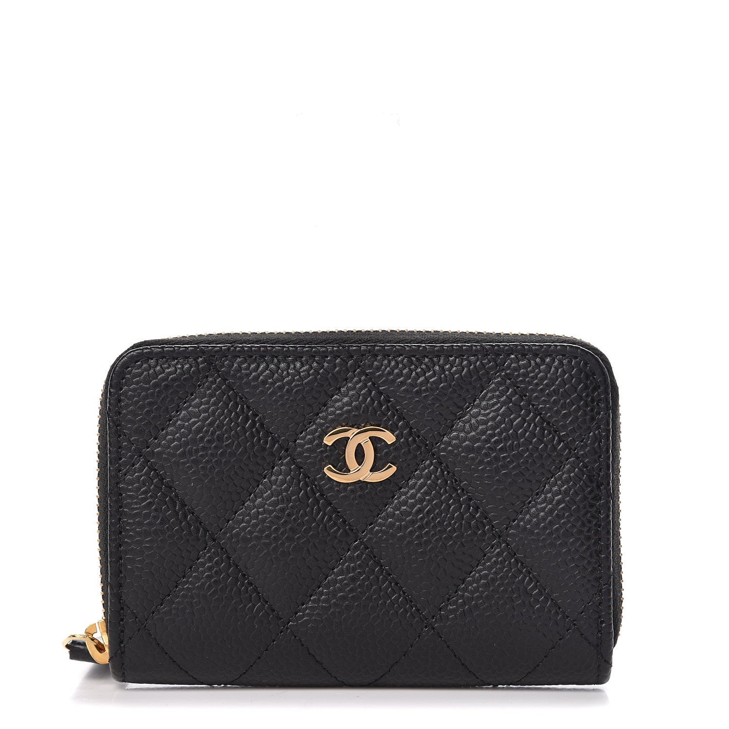 Chanel Caviar Quilted Zip Coin Purse Black 1 of 8