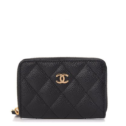 Chanel Caviar Quilted Zip Coin Purse Black 1 of 8