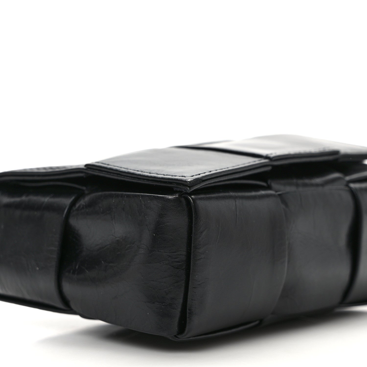 Bottega Veneta Paper Calfskin Maxi Intreccio Extra Mini Cassette Crossbody Bag Black 7 of 8