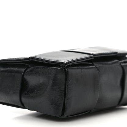 Bottega Veneta Paper Calfskin Maxi Intreccio Extra Mini Cassette Crossbody Bag Black 7 of 8