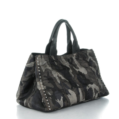 Prada Tessuto Nylon Studded Camouflage Tote Fumo 3 of 10
