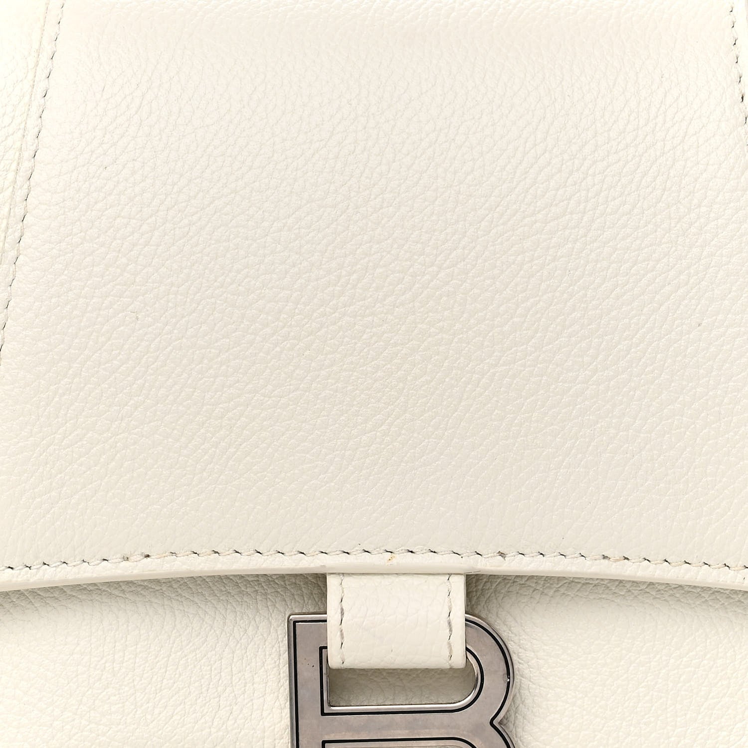 Balenciaga Grained Calfskin Small Hourglass Top Handle Bag White 8 of 15