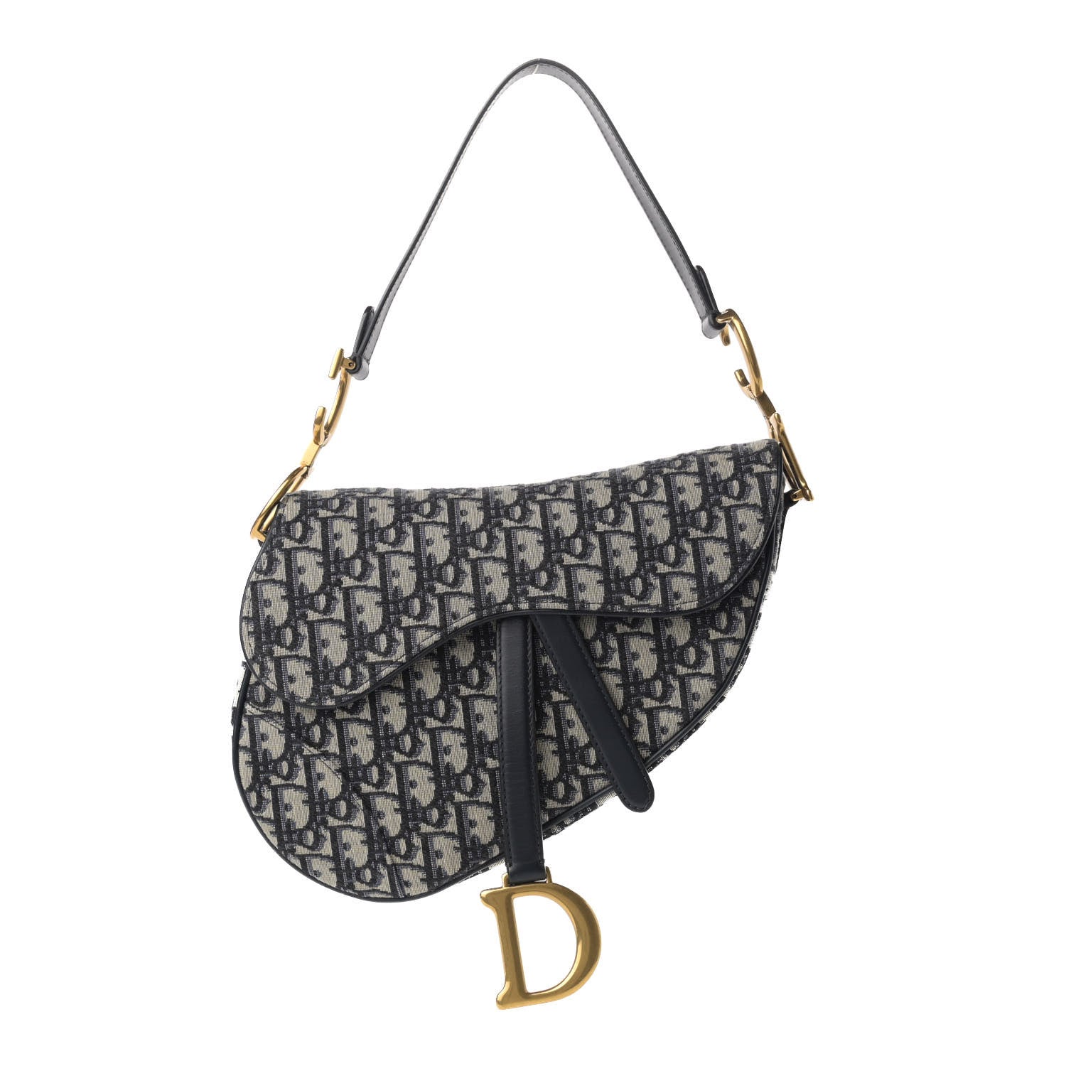 Christian Dior Oblique Saddle Bag Blue 1 of 10