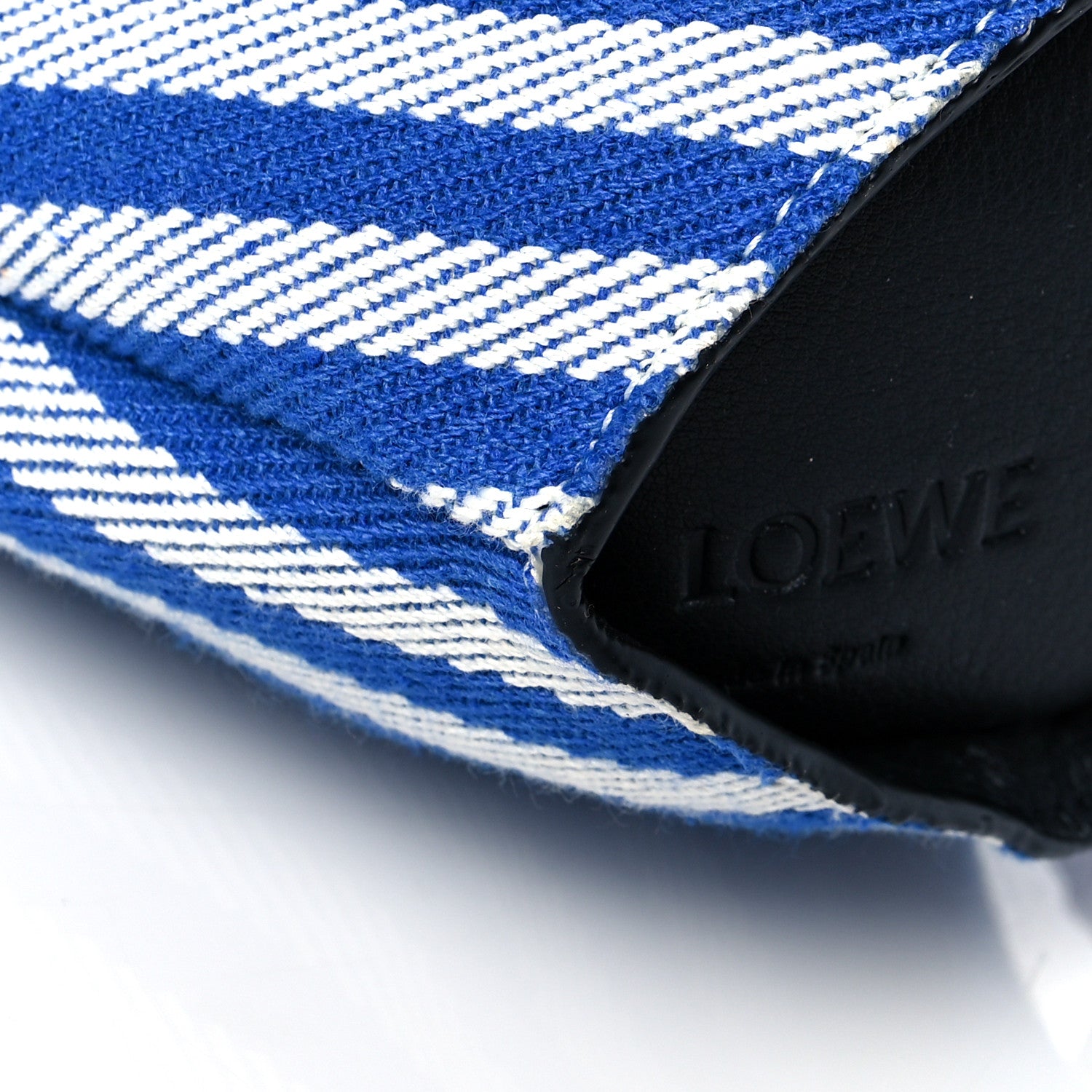 Loewe Canvas Shearling Mini Bunny Crossbody Bag Blue 9 of 10