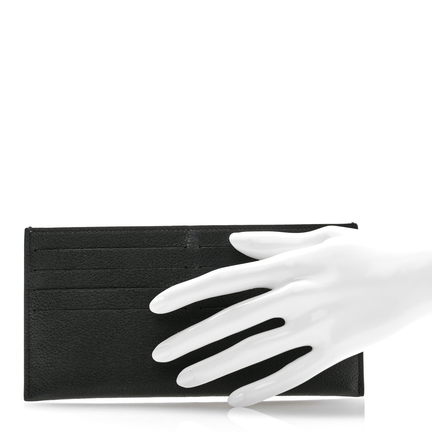 Calfskin Felicie Chain Wallet Card Holder Insert Black