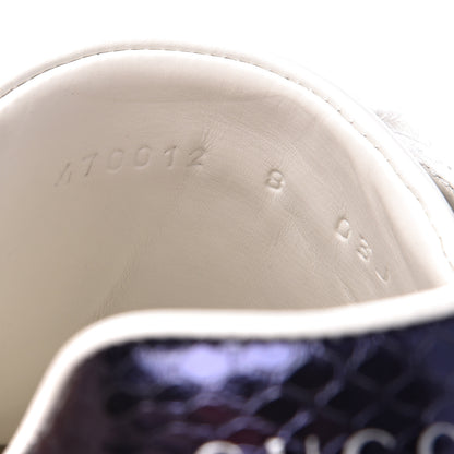 Gucci Calfskin Ayers Web Blind for Love Embroidered Mens Ace Sneakers 8 White 7 of 12