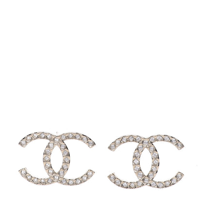 Chanel Baguette Crystal High Society CC Earrings Gold 1 of 5