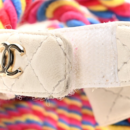 Chanel Cord Lambskin Quilted Logo Sandals 37 Multicolor 11 of 15