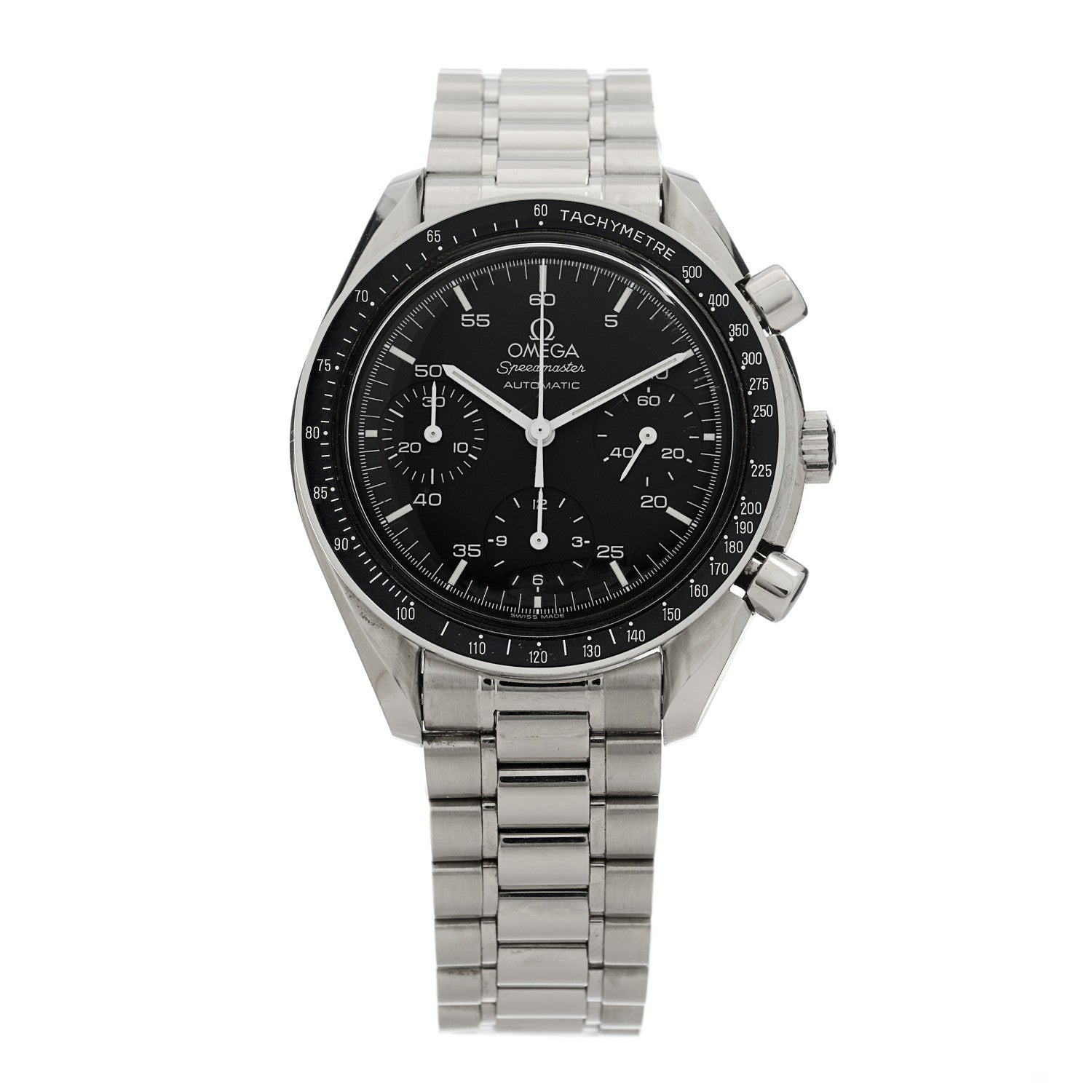 Omega Stainless Steel 39mm Speedmaster Chronograph Automatic Watch Black 17500321 1 of 4