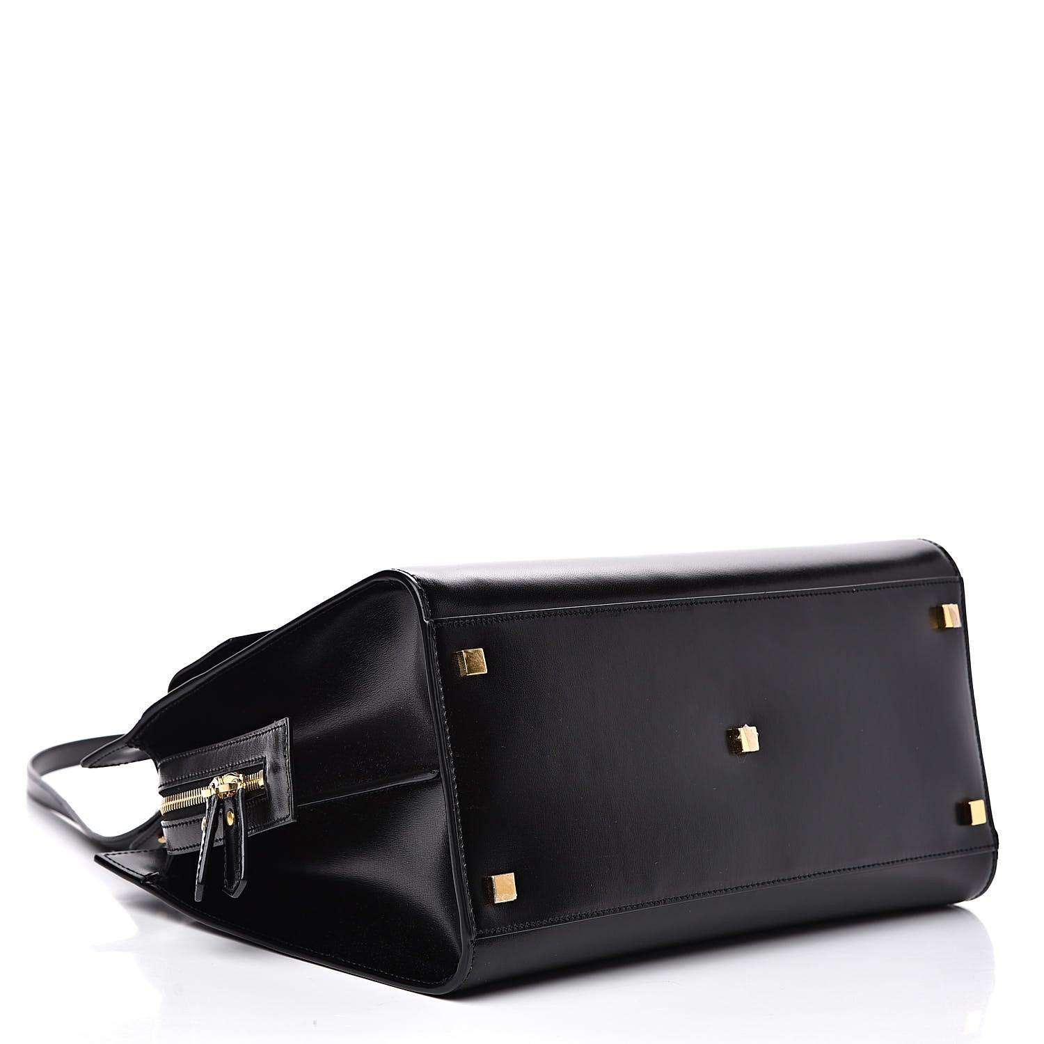 Saint Laurent Shiny Calfskin Medium Uptown Tote Black 4 of 10