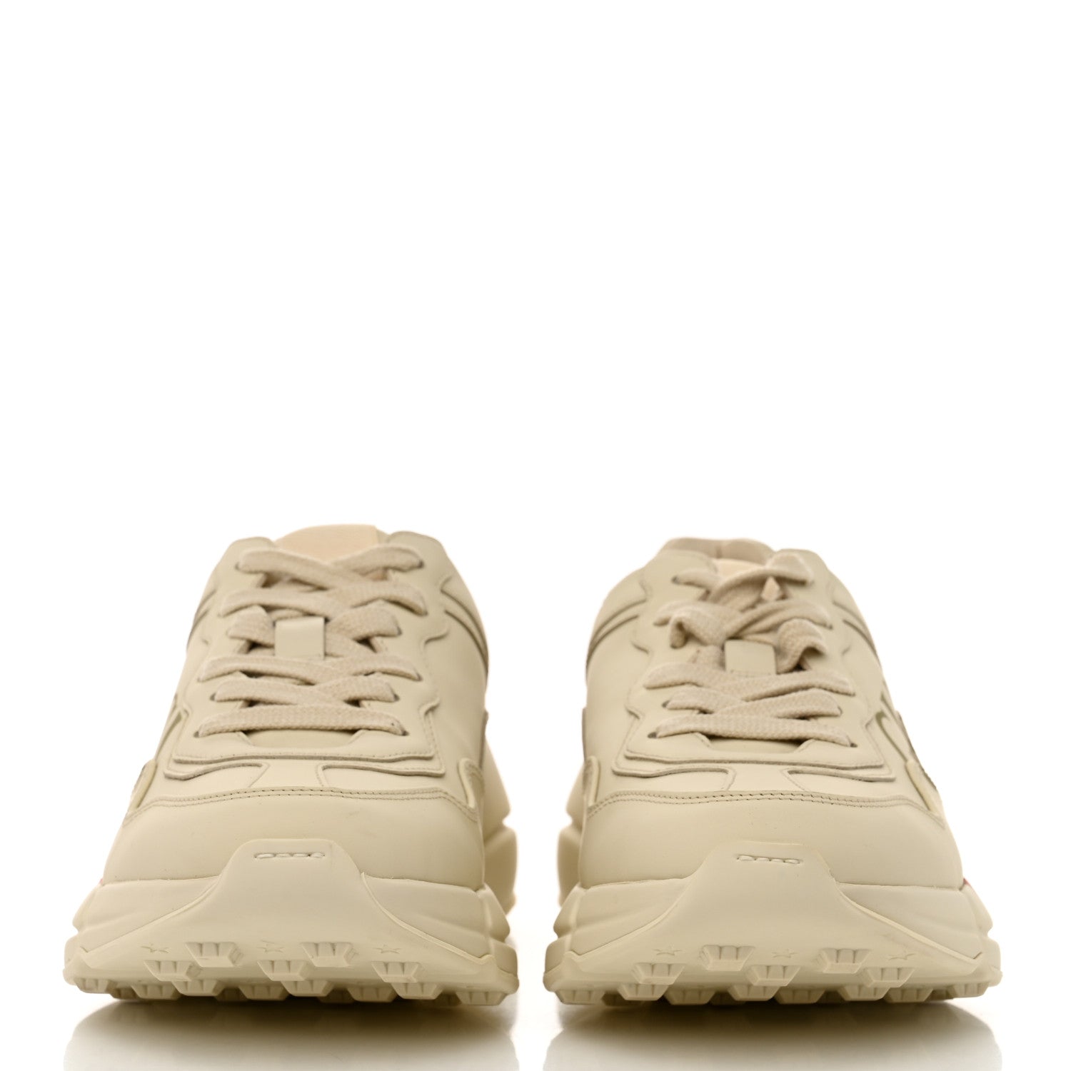 Gucci Calfskin Logo Womens Rhyton Sneakers 35 Ivory 2 of 9