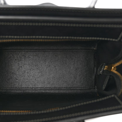 Celine Glazed Calfskin Nano Bi-Color Luggage Black Taupe 6 of 10